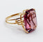 Bague cocktail vintage - Bague en or 18k et verre violet 58 Facettes A06830