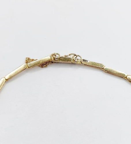 Bracelet Art déco en or 18k et platine avec perle et diamants 58 Facettes A06831