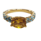 Bague 52 Bague - Citrine et topazes en or rose 18 carats 58 Facettes S338
