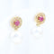 Boucles d'oreilles Boucles d'oreilles convertibles en or jaune 18K avec rubis, diamants et perle 58 Facettes 138506