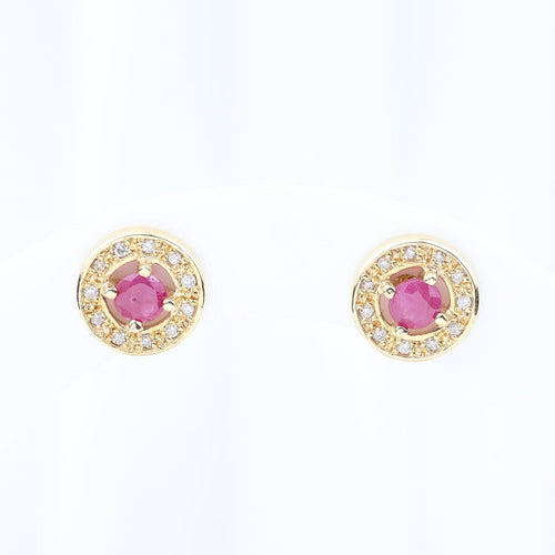 Boucles d'oreilles Boucles d'oreilles convertibles en or jaune 18K avec rubis, diamants et perle 58 Facettes 138506