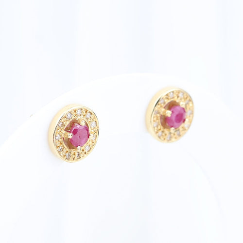 Boucles d'oreilles Boucles d'oreilles convertibles en or jaune 18K avec rubis, diamants et perle 58 Facettes 138506