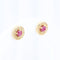 Boucles d'oreilles Boucles d'oreilles convertibles en or jaune 18K avec rubis, diamants et perle 58 Facettes 138506