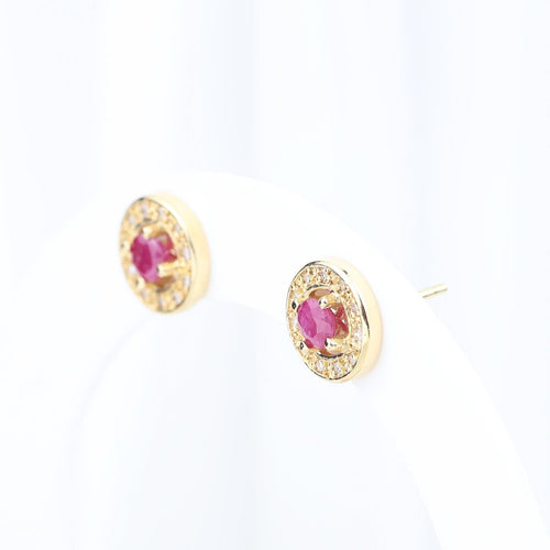 Boucles d'oreilles Boucles d'oreilles convertibles en or jaune 18K avec rubis, diamants et perle 58 Facettes 138506