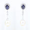 Montre Pendientes convertibles en or blanc 18K avec saphirs, diamants et perle 58 Facettes 138512