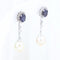 Montre Pendientes convertibles en or blanc 18K avec saphirs, diamants et perle 58 Facettes 138512