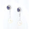 Montre Pendientes convertibles en or blanc 18K avec saphirs, diamants et perle 58 Facettes 138512