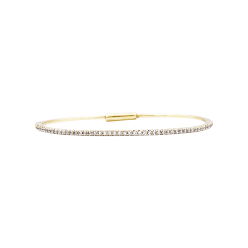 Bracelet Bracelet jonc or jaune et diamants. 58 Facettes 35450