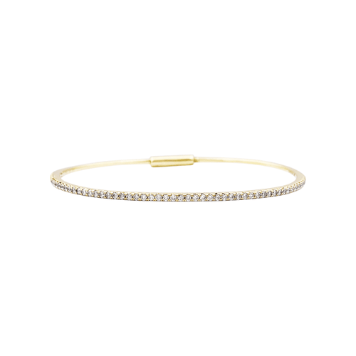 Bracelet Bracelet jonc or jaune et diamants. 58 Facettes 35450
