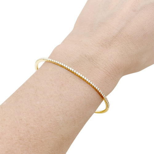 Bracelet Bracelet jonc or jaune et diamants. 58 Facettes 35450