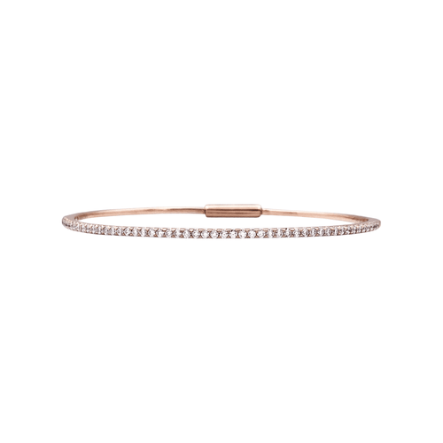 Bracelet Bracelet jonc or rose et diamants. 58 Facettes 35449