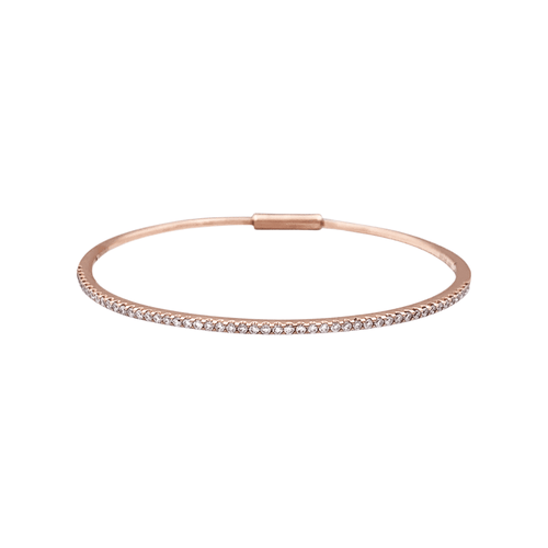 Bracelet Bracelet jonc or rose et diamants. 58 Facettes 35449