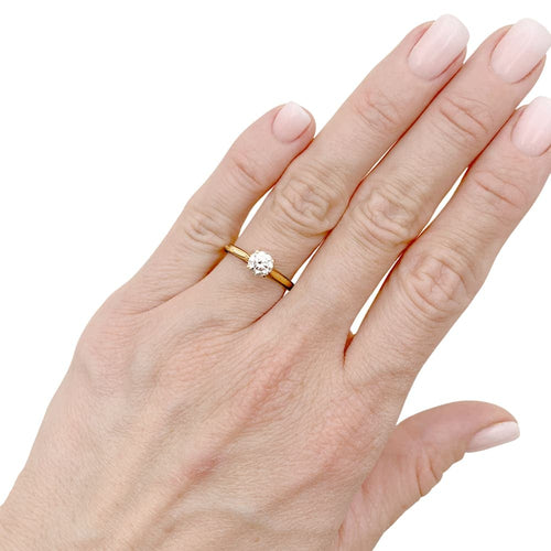 Bague 50 Solitaire Cartier, "1895",or jaune et diamant. 58 Facettes 35349