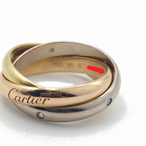 Bague 55 Cartier Trinity - Bague classique en or tricolore 18k et diamants 58 Facettes 247