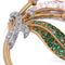 Broche Spilla vintage - Motif floral en or 18 kt avec diamants et émeraudes 58 Facettes SP32 '(00929)
