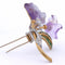 Broche Spilla vintage - Motif floral en or 18 kt avec diamants et émeraudes 58 Facettes SP32 '(00929)