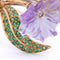 Broche Spilla vintage - Motif floral en or 18 kt avec diamants et émeraudes 58 Facettes SP32 '(00929)