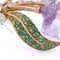 Broche Spilla vintage - Motif floral en or 18 kt avec diamants et émeraudes 58 Facettes SP32 '(00929)