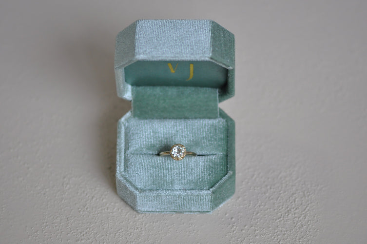 Bague Bague en or jaune 18 K sertie d’un diamant taille ancienne 1,26 ct 58 Facettes