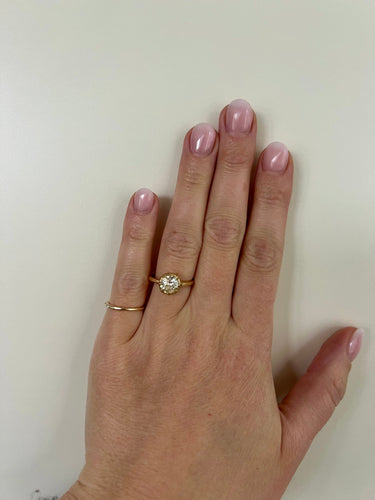 Bague Bague en or jaune 18 K sertie d’un diamant taille ancienne 1,26 ct 58 Facettes