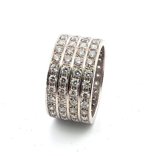Bague 65 Bague fascione en or blanc massif avec diamants 58 Facettes 1157 B OC