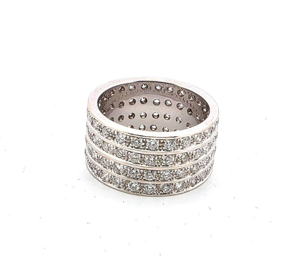 Bague 65 Bague fascione en or blanc massif avec diamants 58 Facettes 1157 B OC