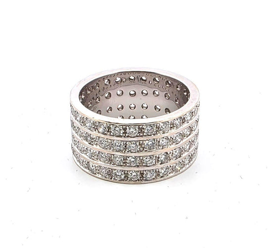 Bague 65 Bague fascione en or blanc massif avec diamants 58 Facettes 1157 B OC