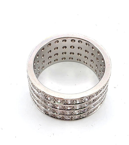 Bague 65 Bague fascione en or blanc massif avec diamants 58 Facettes 1157 B OC