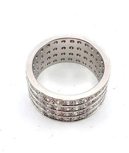 Bague 65 Bague fascione en or blanc massif avec diamants 58 Facettes 1157 B OC