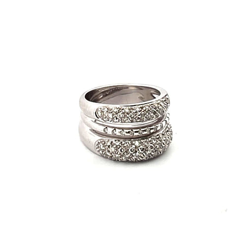 Bague en or blanc 18 ct avec diamants 58 Facettes 1157 F OC