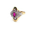 Bague 61 Bague en or jaune 18 ct avec rubis et diamants 58 Facettes 532 D OC