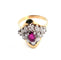 Bague 61 Bague en or jaune 18 ct avec rubis et diamants 58 Facettes 532 D OC
