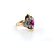 Bague 61 Bague en or jaune 18 ct avec rubis et diamants 58 Facettes 532 D OC