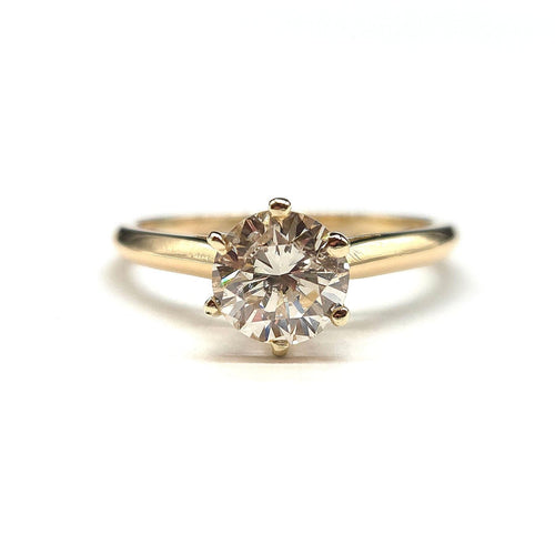 Bague 52 Solitaire - Bague 6 griffes en or jaune 18 carats et diamant 1 carat 58 Facettes BO/260015