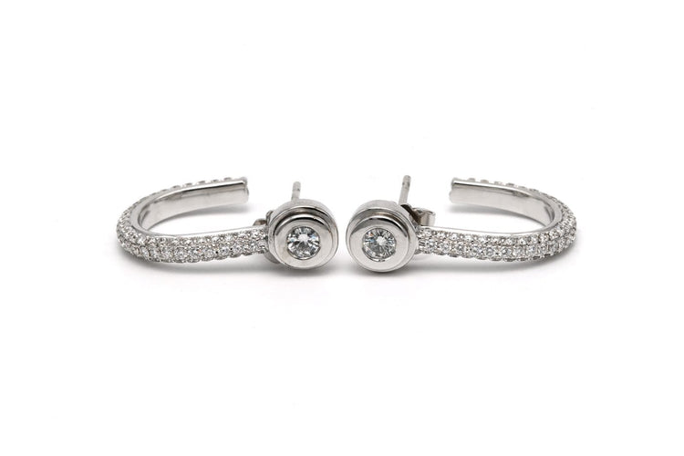 Boucles d'oreilles Boucles d'oreilles - Or blanc 18 carats et diamants taille brillant 0,888 ct 58 Facettes 23546