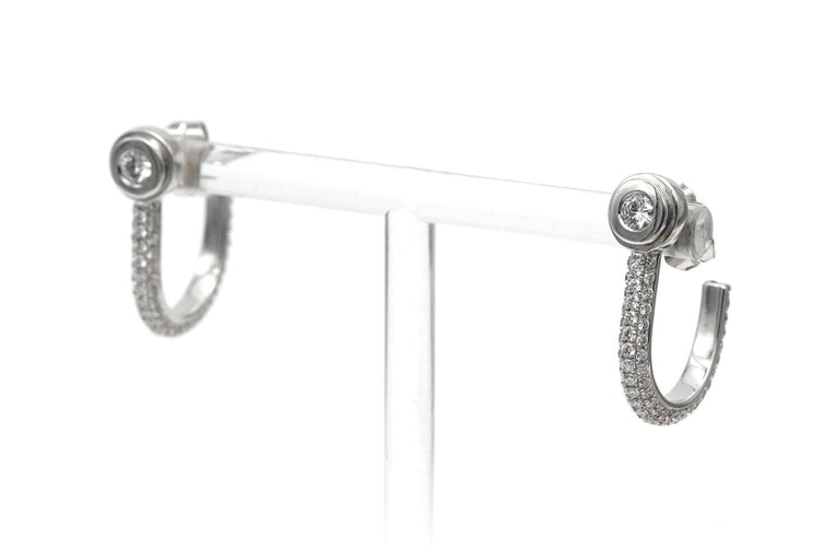 Boucles d'oreilles Boucles d'oreilles - Or blanc 18 carats et diamants taille brillant 0,888 ct 58 Facettes 23546
