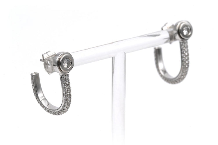 Boucles d'oreilles Boucles d'oreilles - Or blanc 18 carats et diamants taille brillant 0,888 ct 58 Facettes 23546