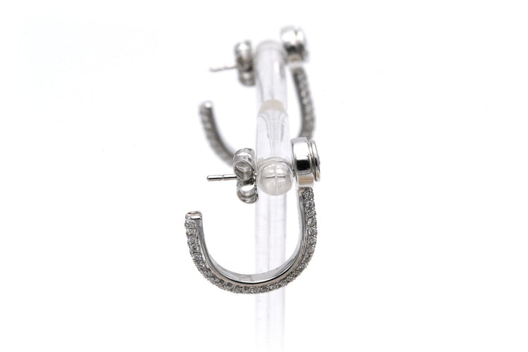 Boucles d'oreilles Boucles d'oreilles - Or blanc 18 carats et diamants taille brillant 0,888 ct 58 Facettes 23546