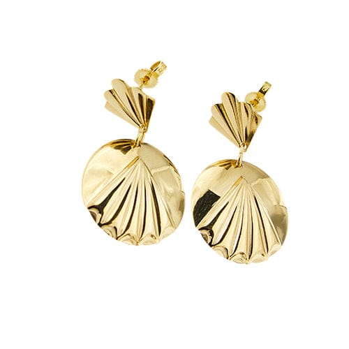 Boucles d'oreilles Boucles d’oreilles pendantes en or jaune 18 ct à motif bouclier 58 Facettes 40336