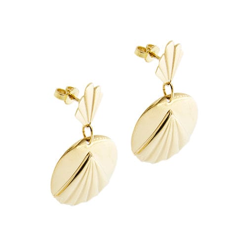 Boucles d'oreilles Boucles d’oreilles pendantes en or jaune 18 ct à motif bouclier 58 Facettes 40336