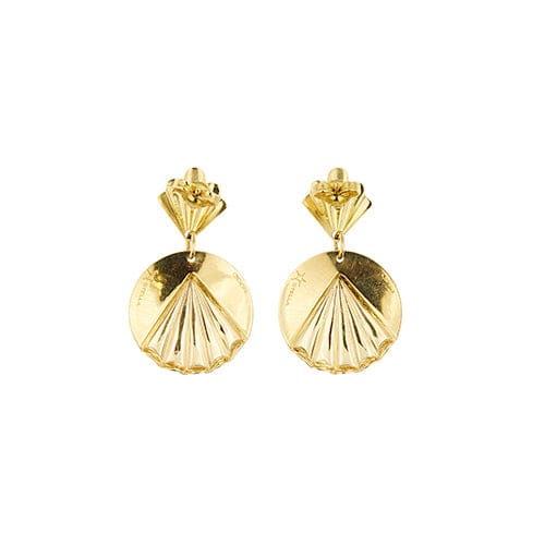 Boucles d'oreilles Boucles d’oreilles pendantes en or jaune 18 ct à motif bouclier 58 Facettes 40336