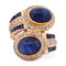 Bague 55 Bague vintage en or jaune 18 ct, saphirs et diamants 58 Facettes AN598 '(00229)