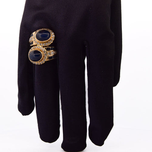 Bague 55 Bague vintage en or jaune 18 ct, saphirs et diamants 58 Facettes AN598 '(00229)