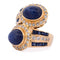 Bague 55 Bague vintage en or jaune 18 ct, saphirs et diamants 58 Facettes AN598 '(00229)