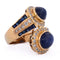 Bague 55 Bague vintage en or jaune 18 ct, saphirs et diamants 58 Facettes AN598 '(00229)
