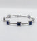 Bracelet Bracelet vintage style Art déco en or blanc 18k, saphirs synthétiques et diamants 58 Facettes A06838