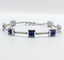 Bracelet Bracelet vintage style Art déco en or blanc 18k, saphirs synthétiques et diamants 58 Facettes A06838