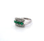 Bague 53 Bague en or blanc 18 ct avec émeraudes et diamants 58 Facettes 96/26 G SHD 46/26