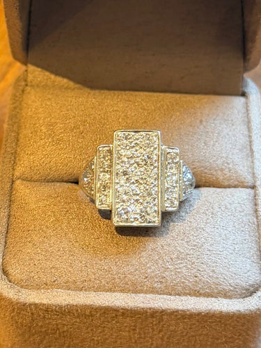 Bague 60 Bague Art déco en platine et or blanc avec diamants 58 Facettes bk