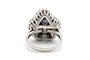 Bague 52 Bague années 70 en or blanc 18 carats, saphir et diamants baguette 58 Facettes 23538